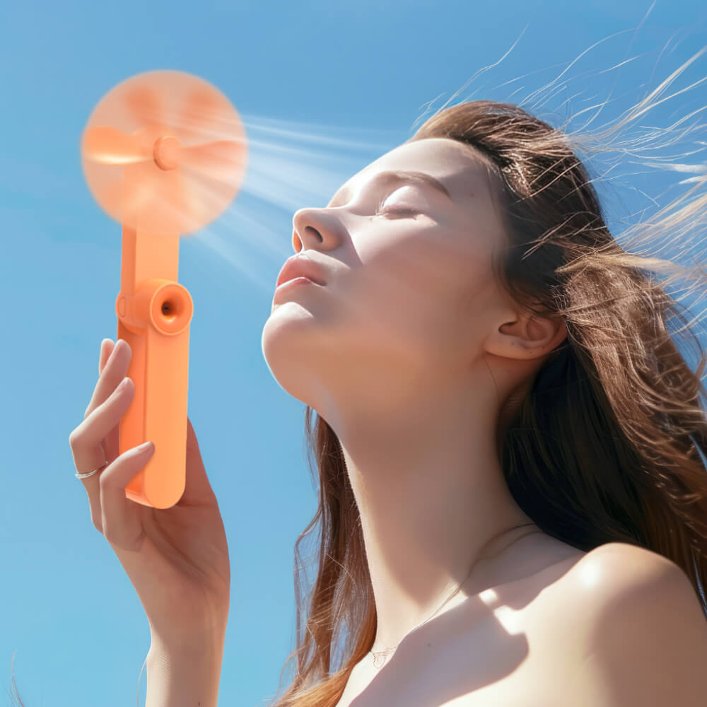 Handheld Mini Folding Fan – USB Rechargeable Pocket Fan